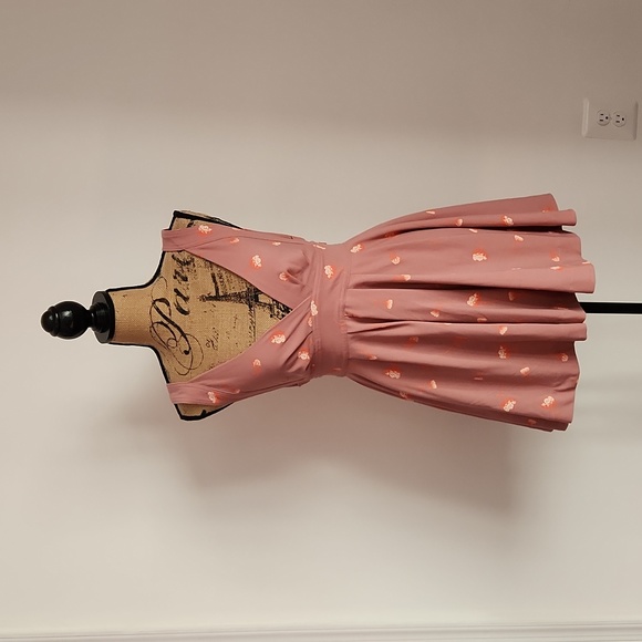 ⭕️ PRICE FIRM Free People Size 0 Low Criss Cross Back Floral Mauve Dress - Picture 3 of 9